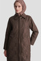 Snap Detailed Quilted Cap Bitter Brown - 3