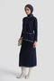 Striped detailed knitwear set navy blue - 2