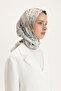 Patterned Twill Scarf Prime Ecru