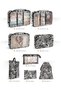 🏅   Premium 8-Piece Black and White Patterned Travel Luggage Organizer - Suitcase Packing Set Storage Boxes, Pouches - 2 Year Warranty - 2