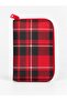 Mother-Daughter Red Plaid Patterned Wallet with Zipper, Card Holder and Coin Compartment