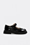 Genuine Leather Black Patent Leather Suede Girls' Casual Shoes 316Xka3747