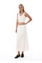 Knitted Detail a Form Beige Knitwear Skirt - 2