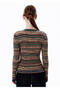 Openwork Knitted Blue-Green Color Gradient Cardigan - 5