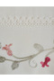 Buldan Linen Leaf Embroidered Runner, Console, Coffee Table Cover-White - 3