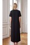 Crew Neck Midi Length Comfortable Fit Short Sleeve Dress - 2
