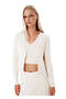 Knitted Detail Mine Button Beige Knitwear Cardigan