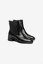 Black Shiny Rubber Boots with Gold Detail