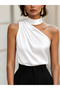 Sofia Asymmetric Satin Blouse - 2