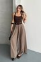Women's Mink Belted High Waist Relaxed Fit Wide Leg Woven Palazzo Trousers - 5