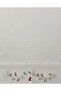 Buldan Linen Leaf Embroidered Runner, Console, Coffee Table Cover-White - 2
