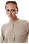 Thin Knitted Beige Buttoned Collar Knitwear - 3