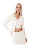 Knitted Detail Mine Button Beige Knitwear Cardigan - 3