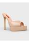 Women's summer 15cm stiletto heel mules - 574 96 - nude patent leather - 2