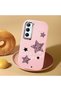 Realme C65 4g Compatible Leopard Pattern Stars Pattern Shock Absorbing Camera Protected Pink Silicone Case - 2