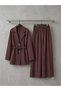 Women's Lace-Up Classic Jacket and Wide-Leg Comfortable Cut Pants Set - 8
