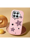 Mi 15t Pro Compatible Leopard Pattern Stars Pattern Shock-Absorbent Camera Protected Pink Silicone Case - 2