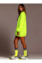 Women's Neon Yellow Mini Sweat Dress - 2