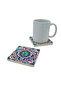 Ottoman Iznik Tile Pattern Printed Natural Stone Coaster 10X10 1G-Çini5 - 2