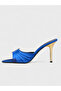 Women's summer 8cm thin heeled slippers - 230 56657-2 - sax blue satin - 3