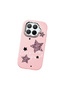 Mi 15t Pro Compatible Leopard Pattern Stars Pattern Shock-Absorbent Camera Protected Pink Silicone Case - 3