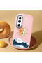 Pink Silicone Case for Tecno Camon 40 Pro 5g(Cm7) Compatible Retro Style Sun Moon Sea Wave Pattern Shock Absorbing Camera Protect - 2