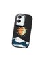 Vivo Y28 4g Compatible Retro Style Sun Moon Sea Wave Pattern Shock Absorbing Black Silicone Case with Camera Protection - 3
