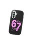 Samsung Galaxy A26 Compatible Black Silicone Case with Number Six Seven Written Pattern and Shock Absorbing Camera Protection - 3