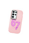 Pink Silicone Case with Number Six Seven Written Pattern, Shock Absorbing Camera Protection, Compatible with Samsung Galaxy S23 Ultra - 3