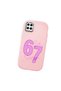 Pink Silicone Case with the Written Pattern "Six Seven" Compatible with Samsung Galaxy M12/A12, Shock-Absorbing Camera Protection - 3