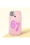 Redmi 9C/10A Compatible Number Six Seven Written Pattern Shock Absorbing Camera Protected Pink Silicone Case