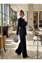 Women's Lace-Up Classic Jacket and Wide-Leg Comfortable Cut Pants Set - 6