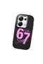 Redmi Note 13 Pro 4g Compatible Black Silicone Case with Number Six Seven Written Pattern and Shock Absorbing Camera Protection - 4