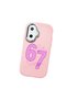 Poco F7 Compatible Number Six Seven Written Pattern Shock Absorbing Camera Protected Pink Silicone Case - 3