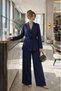 Women's Lace-Up Classic Jacket and Wide-Leg Comfortable Cut Pants Set - 4