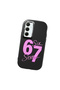 Samsung Galaxy A35 Compatible Black Silicone Case with Number Six Seven Written Pattern, Shock Absorbing Camera Protection - 3