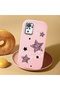 Redmi Note 10 4G/Note 10S Compatible Leopard Pattern Stars Pattern Shock Absorbing Pink Silicone Case with Camera Protection - 3