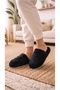 Women's Black Closed 3-Stripes House Slippers 3 cm Byndkap3C - 3