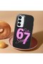 Realme C75 4g Compatible Black Silicone Case with Number Six Seven Written Pattern and Shock Absorbing Camera Protection - 2