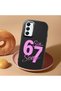 Samsung Galaxy A05S Compatible Black Silicone Case with Number Six Seven Written Pattern and Shock Absorbing Camera Protection - 2