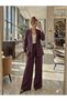 Women's Lace-Up Classic Jacket and Wide-Leg Comfortable Cut Pants Set - 7