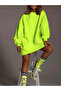 Women's Neon Yellow Mini Sweat Dress