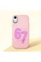 iPhone Xr Compatible Number Six Seven Written Pattern Shock Absorbing Camera Protected Pink Silicone Case