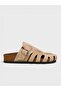 Women's Summer Flat Slippers - 575 409 - Beige Suede