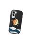 Vivo Y29S/Y29T Compatible Retro Style Sun Moon Sea Wave Pattern Shock Absorbing Camera Protected Black Silicone Case - 3