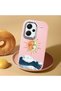 Redmi Note 13 Pro Plus+ 5g Compatible Retro Style Sun Moon Sea Wave Pattern Shock Absorbing Camera Protected Pink Silicone Case - 3