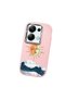 Poco M6 Pro 4g Compatible Retro Style Sun Moon Sea Wave Pattern Shock Absorbing Camera Protected Pink Silicone Case - 3