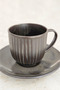 Luxury Striped Porcelain Coffee Cup Set - Cup Set with Saucers - 6
