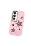 Vivo Y19S 4G/Y19S Pro Compatible Leopard Pattern Stars Pattern Shock Absorbing Camera Protected Pink Silicone Case - 3