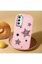 Samsung Galaxy A34 Compatible Leopard Pattern Stars Pattern Shock Absorbing Pink Silicone Case with Camera Protection - 2